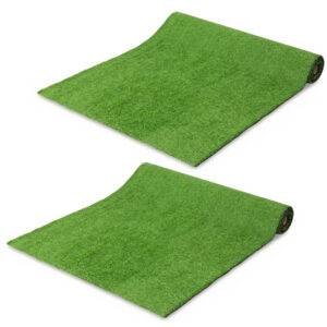 Outsunny Artificial Grass Turf Low Maintenance Realistic Lawn Pet Turf with Drain Holes for Garden 1m x 4m Green