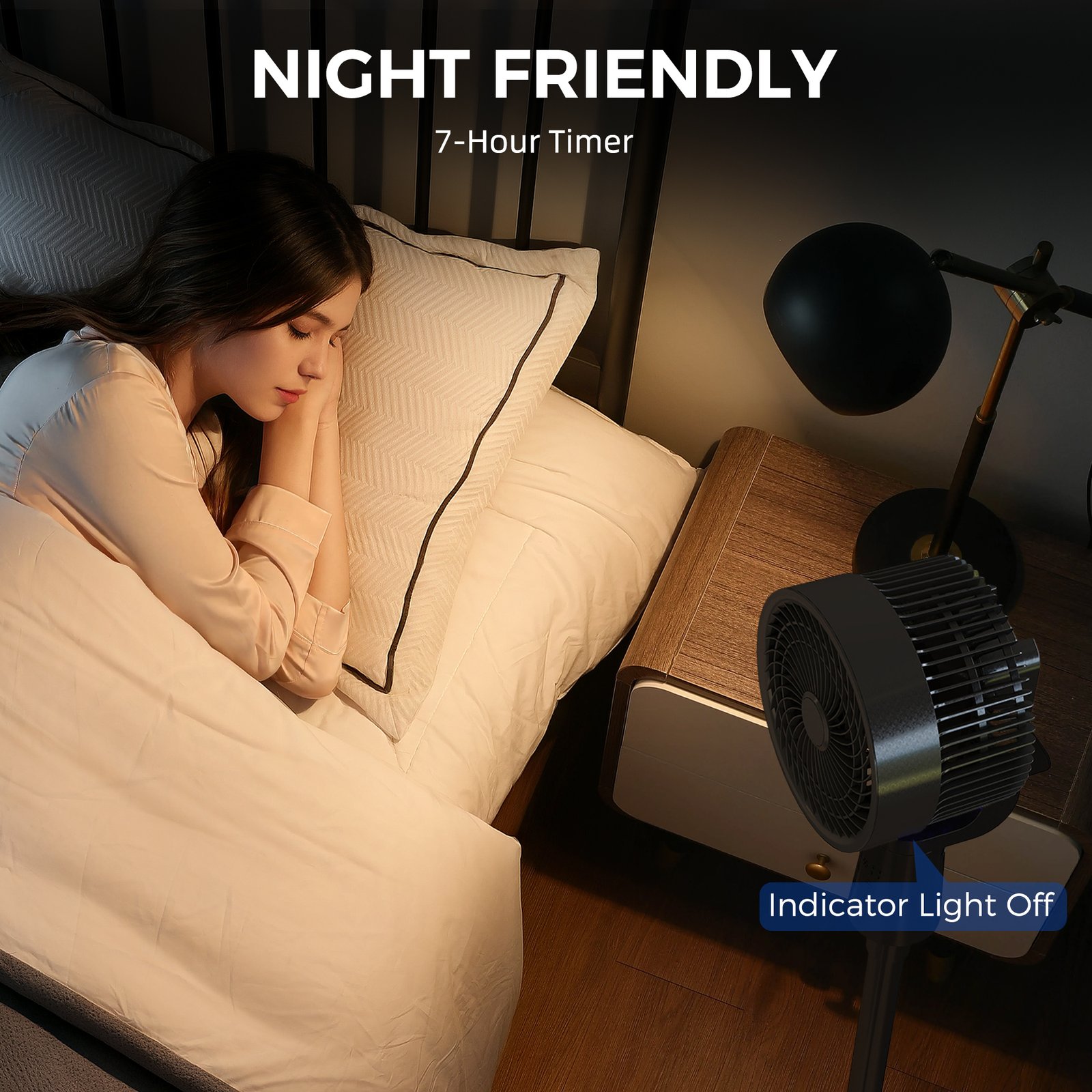 HOMCOM Pedestal Air Circulation Fan with Oscillating, Light Off, Black - Image 6