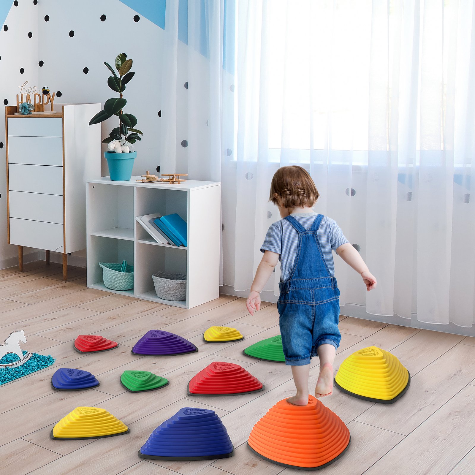 AIYAPLAY 11-Piece Stepping Stones for Kids, Stackable Sensory Toys Outdoor Indoor, Obstacle Course for Balance and Motor Skills - Image 2