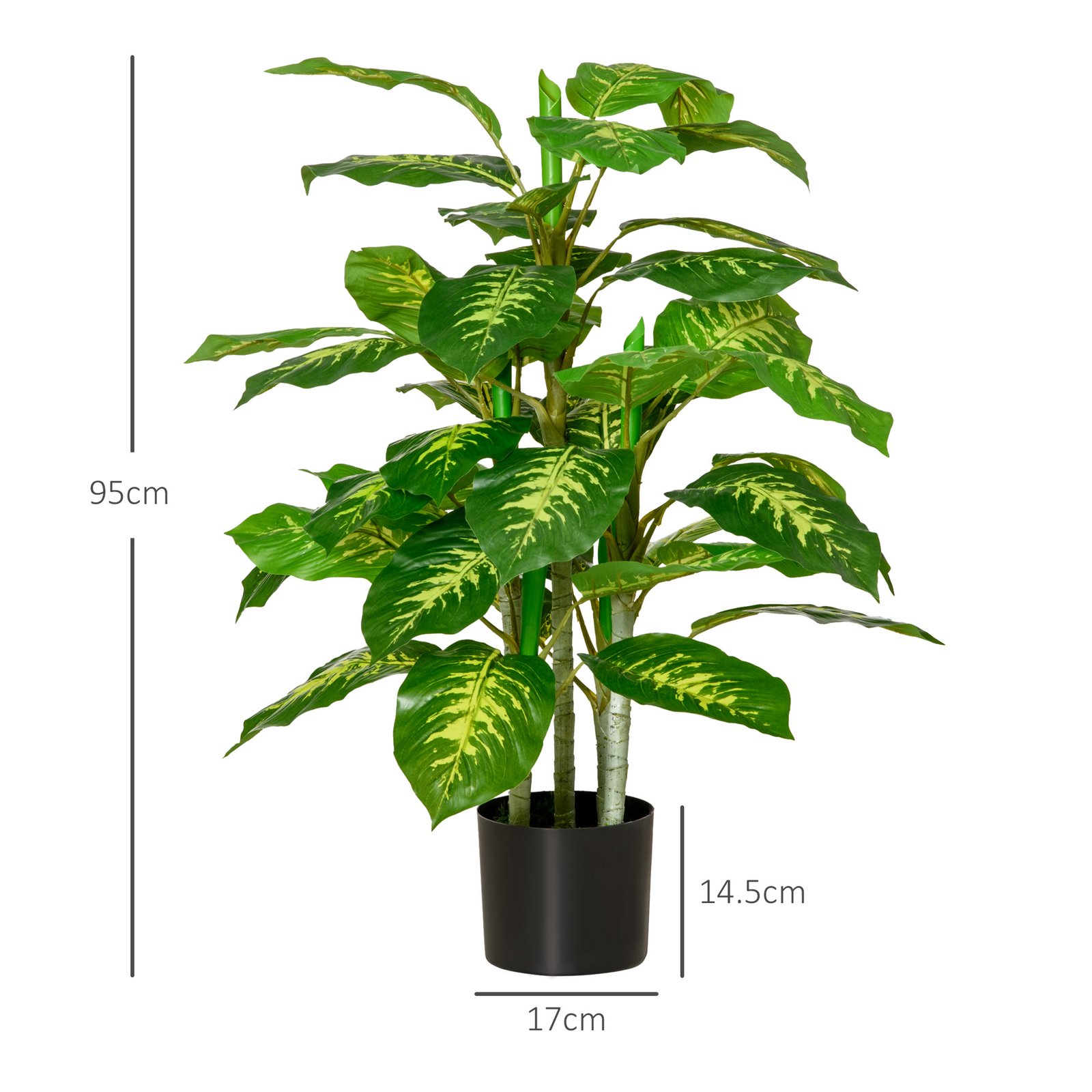HOMCOM 2 PCs Artificial Evergreen Tree Fake Decorative Plant in Nursery Pot for Indoor Outdoor Décor, Green - Image 3