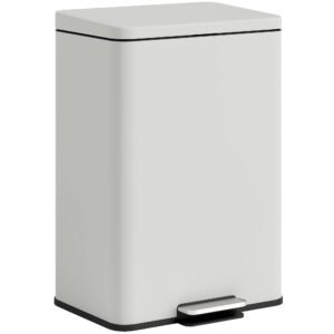 HOMCOM 20L Kitchen Bin with Soft-Close Lid and Stay-Open Function, Pedal Bin with Removable Inner Bucket for Kitchen, Office, Home, Cream