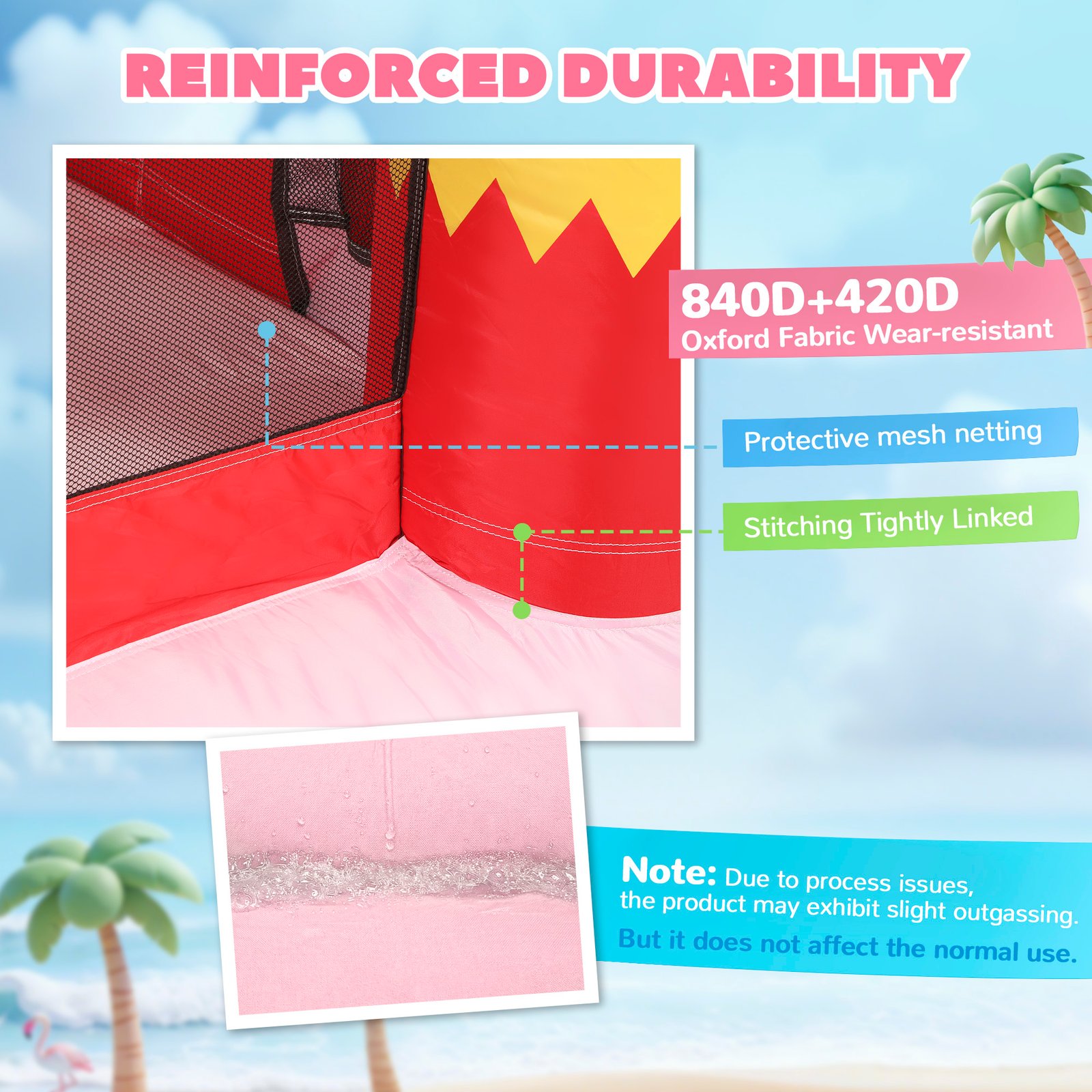 AIYAPLAY Inflatable Bounce House for Kids with Slide, Ball Pit, Basketball Hoop and Blower for Indoor Outdoor Garden, Pink - Image 5