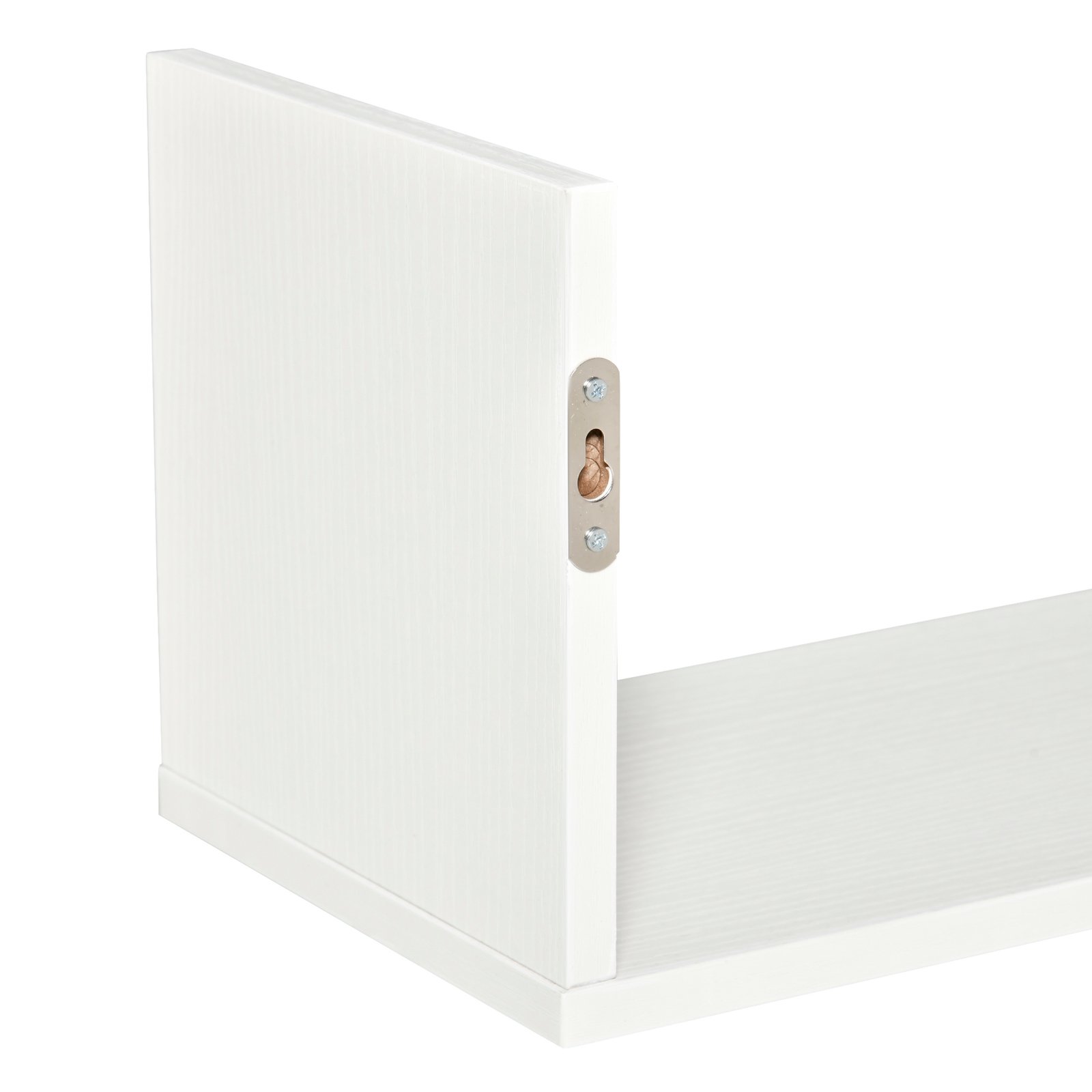HOMCOM Set of 3 Wooden U-Shaped Floating Shelves Set, 80cm Wall Mounted Hanging Bookshelf, CD DVD Storage Display for Bedroom Living Room Kitchen, White - Image 9