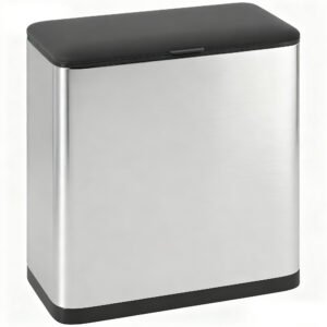 HOMCOM 8L Hanging Kitchen Bin, Rubbish bin with Lid and Removable Inner Bucket for Under Cabinet Door, Under Sink, Office