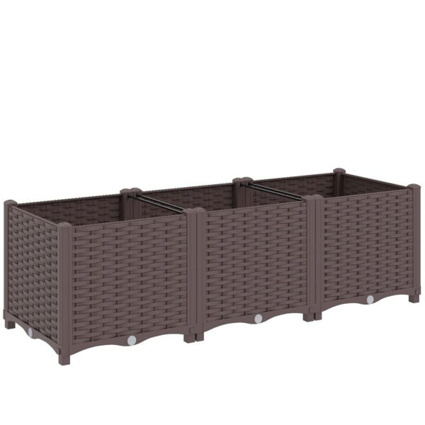 Outsunny Plastic Raised Garden Bed with Legs, Self Watering Elevated Planter Boxes with Drainage Holes and Plugs Outsunny Plastic Raised Garden Bed with Legs, Self Watering Elevated Planter Boxes with Drainage Holes and Plugs