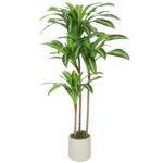HOMCOM 120cm Artificial Dracaena Tree with Bendable Trunks – Green HOMCOM 120cm Artificial Dracaena Tree with Bendable Trunks – Green