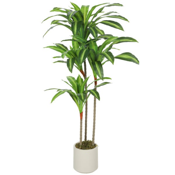 HOMCOM 120cm Artificial Dracaena Tree with Bendable Trunks – Green HOMCOM 120cm Artificial Dracaena Tree with Bendable Trunks – Green
