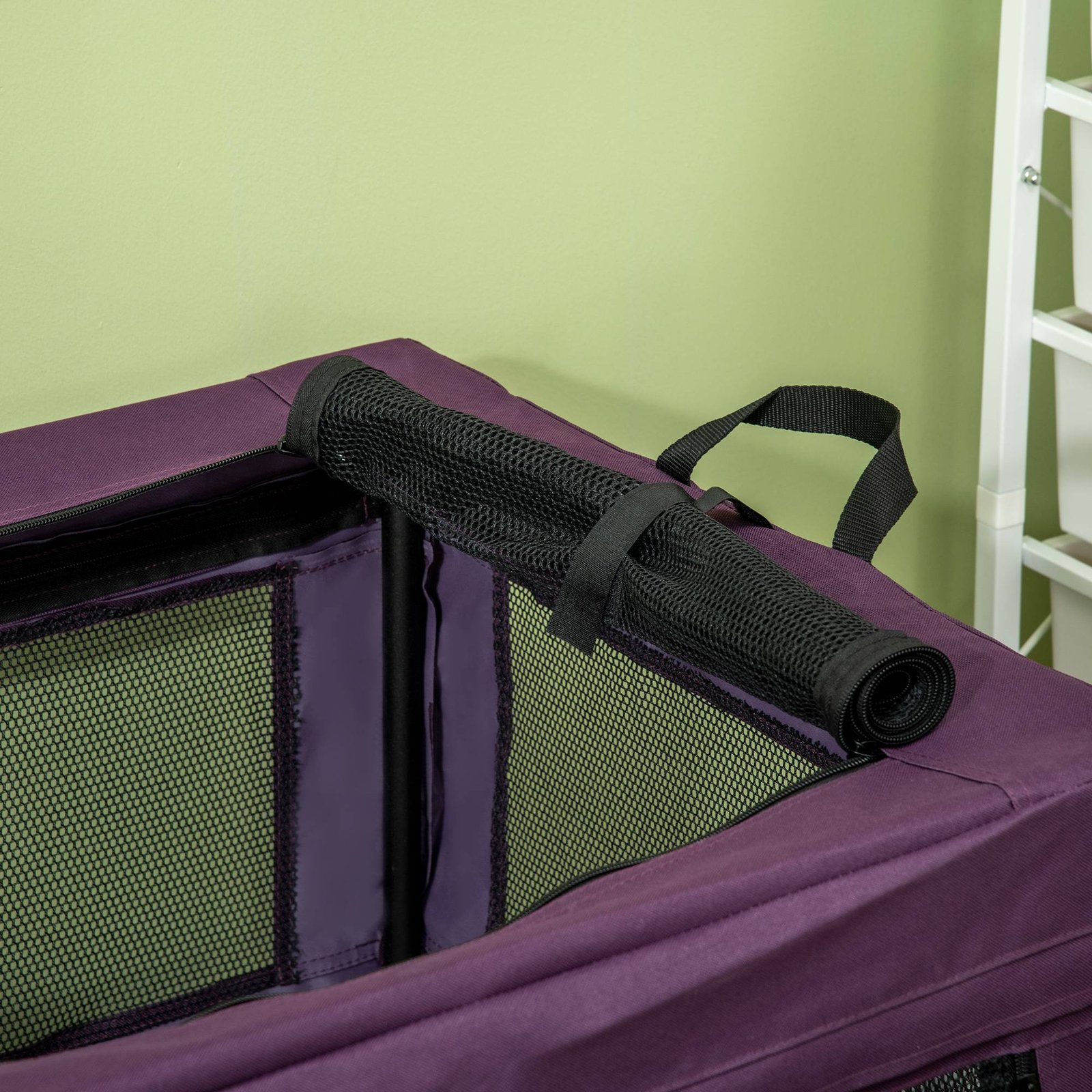 PawHut 80cm Pet Carrier, with Cushion, for Small and Medium Dogs - Purple - Image 9
