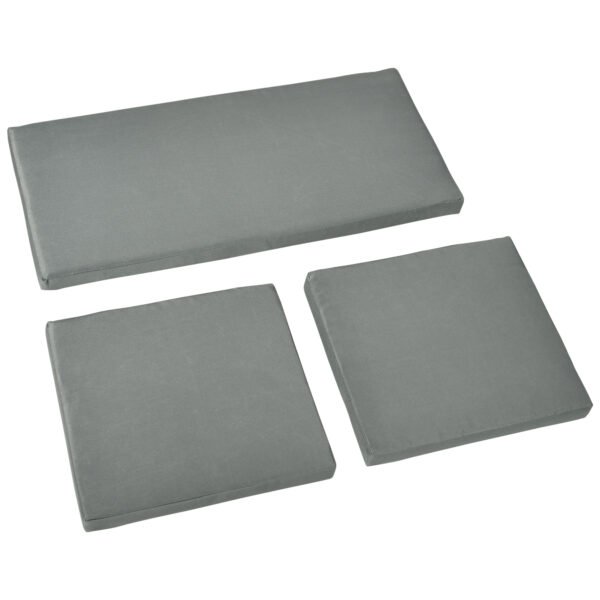 Outsunny Outdoor Seat Cushion Pads for Rattan Furniture, 3 PCs Garden Furniture Cushions, Dark Grey Outsunny Outdoor Seat Cushion Pads for Rattan Furniture, 3 PCs Garden Furniture Cushions, Dark Grey