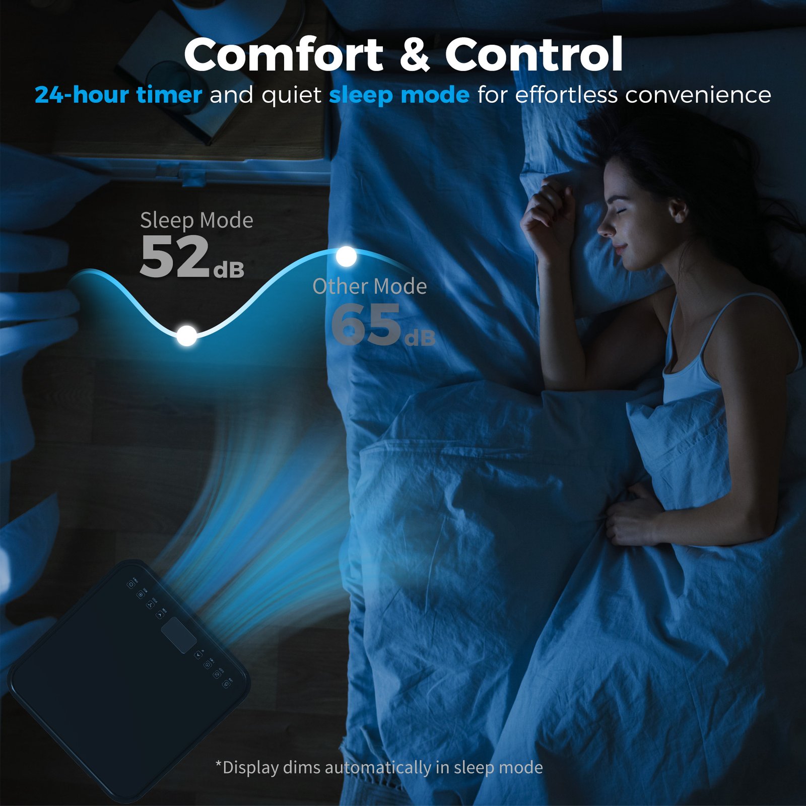 HOMCOM 7000 BTU 4-In-1 Portable Air Conditioner Unit Cooling Dehumidifying Ventilating for Room up to 26m², with Fan, Remote, 24H Timer, Window Mount Kit, R290, A Energy Efficiency - Image 7
