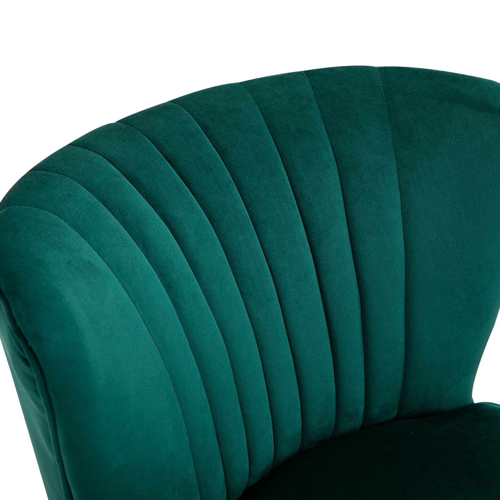 HOMCOM Modern Accent Chair, Fabric Living Room Chair with Rubber Wood Legs and Thick Padding, Green - Image 8