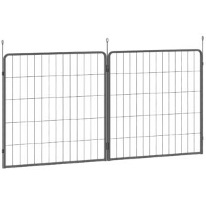 PawHut 2 Piece Dog Pen Expansion Pack for 80cm High Pet Playpen with 3 Stakes, for Small and Medium Dogs