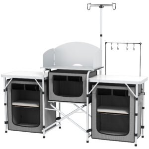 Outsunny Multi-Storage Portable Camping Kitchen, with Carry Bag