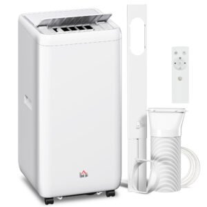 HOMCOM 12,000 BTU 5-in-1 Mobile Air Conditioner, 35m² Radius - White