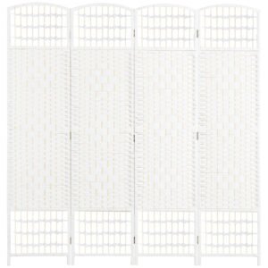 HOMCOM 4 Panel Folding Room Divider, Privacy Screen, Paravent Partition Separator for Living Room, Bedroom, 120 x 170cm, White