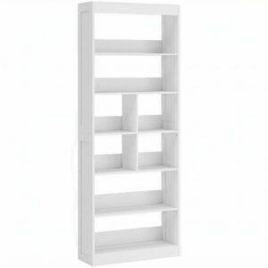 HOMCOM Bookcase, 6-Tier Bookshelf with Open Storage Shelves, Cubes, 180 cm Tall Display Shelf with Anti-Tipping Design, White
