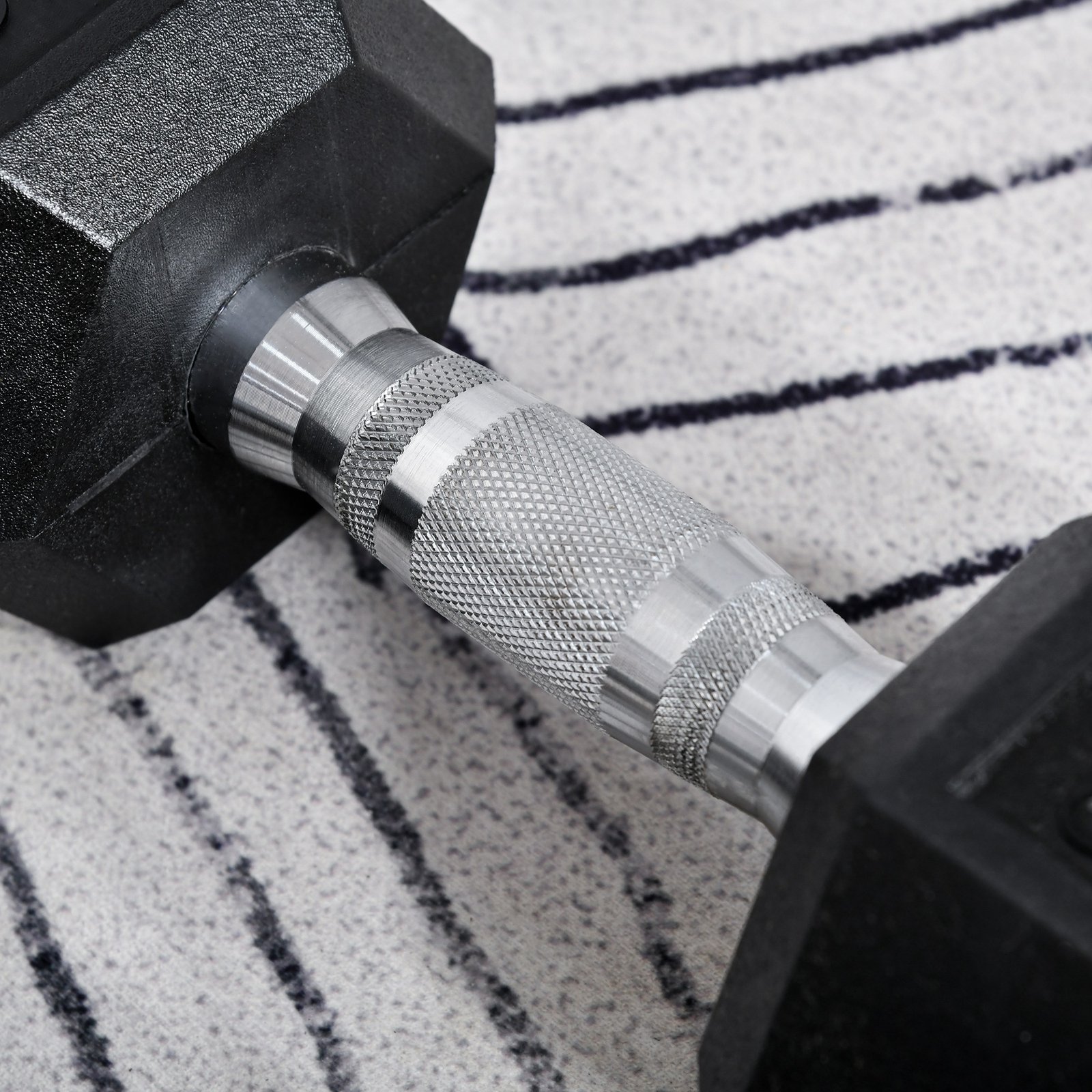 HOMCOM 2x10kg Hex Dumbbells Set Rubber Dumbbells Weight Lifting Equipment Fitness Home Gym - Image 8