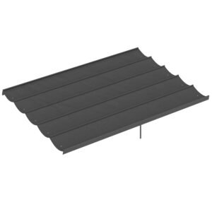 Outsunny Retractable Pergola Cover, 3.5 x 2.6 m Replacement Canopy Fabric for 4 x 3 m Frame, Roof Top Only, Dark Grey