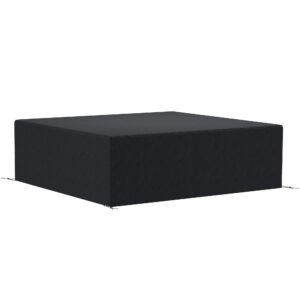 Outsunny 600D Oxford Outdoor Garden Furniture Sofa Set Cover, Waterproof Anti-UV Rattan Sun Lounger Protection Protector Cover, 225L x 210W x 70Hcm, Black