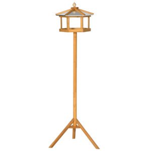 PawHut Wooden Bird Table for the garden Feeding Station, 153Hcm