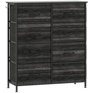 HOMCOM Chest of Eight Fabric Drawers – Black