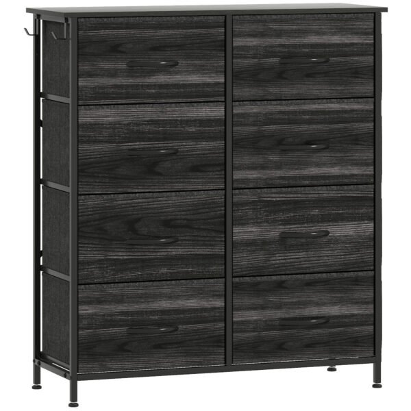 HOMCOM Chest of Eight Fabric Drawers – Black