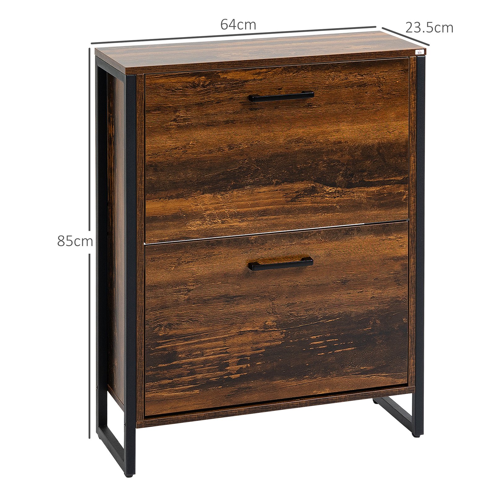 HOMCOM 12-Shoe, Two-Door Storage Cabinet - Wood-Effect - Image 3