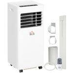 HOMCOM 7000 BTU Air Conditioning Unit, 3-in-1 Portable Air Conditioner, Dehumidifier, Cooling Fan with 2 Speeds, 24H Timer, Remote Control, Digital Display, Window Venting Kit, 26m?
