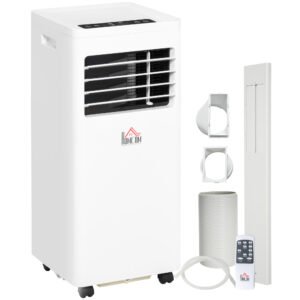 HOMCOM 7000 BTU Air Conditioning Unit, 3-in-1 Portable Air Conditioner, Dehumidifier, Cooling Fan with 2 Speeds, 24H Timer, Remote Control, Digital Display, Window Venting Kit, 26m²
