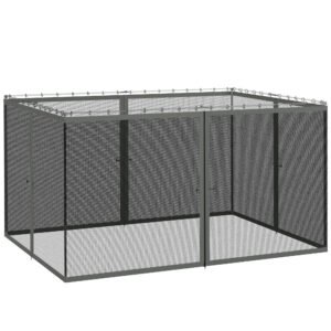 Outsunny 352 x 207cm Universal Replacement Mesh Sidewall Netting for Patio Gazebos and Canopy Tents, (Sidewall Only) Dark Grey