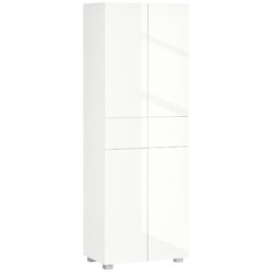 HOMCOM Storage Cabinet, Kitchen Cupboard with 3 Adjustable Shelves, 60L x 35W x 170H cm, White