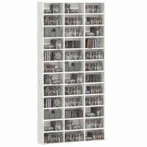 HOMCOM CD Storage Unit with Adjustable Shelves, 102 x 195 cm, Marble Effect
