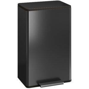 HOMCOM 45L Kitchen Bin, Pedal Bin with Soft-Close and Stay-Open Lid, Removable Inner Bucket, Odor Control for Kitchen, Office