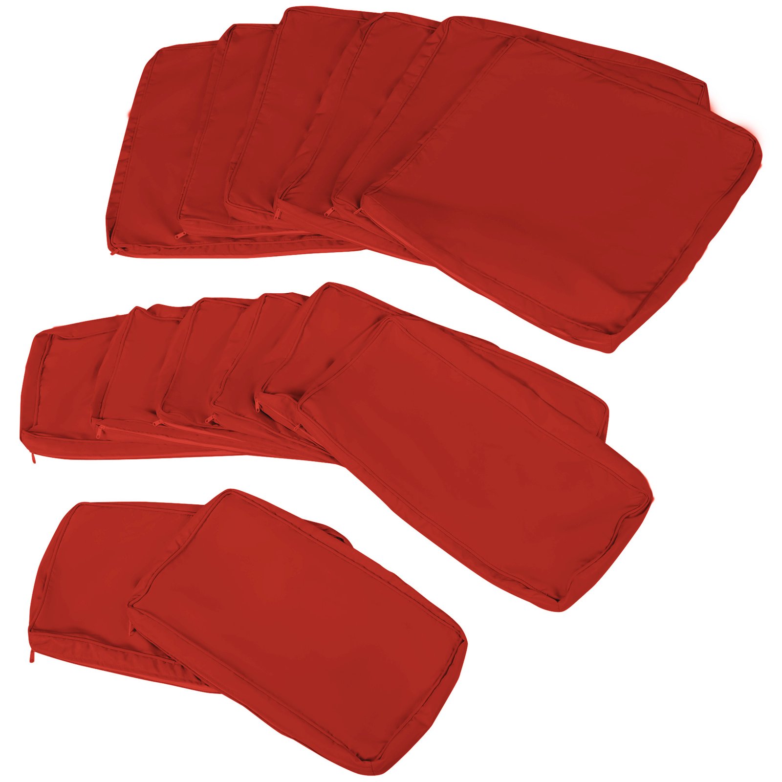 Outsunny Set of 14 Outdoor Cushion Covers - Red - Image 7