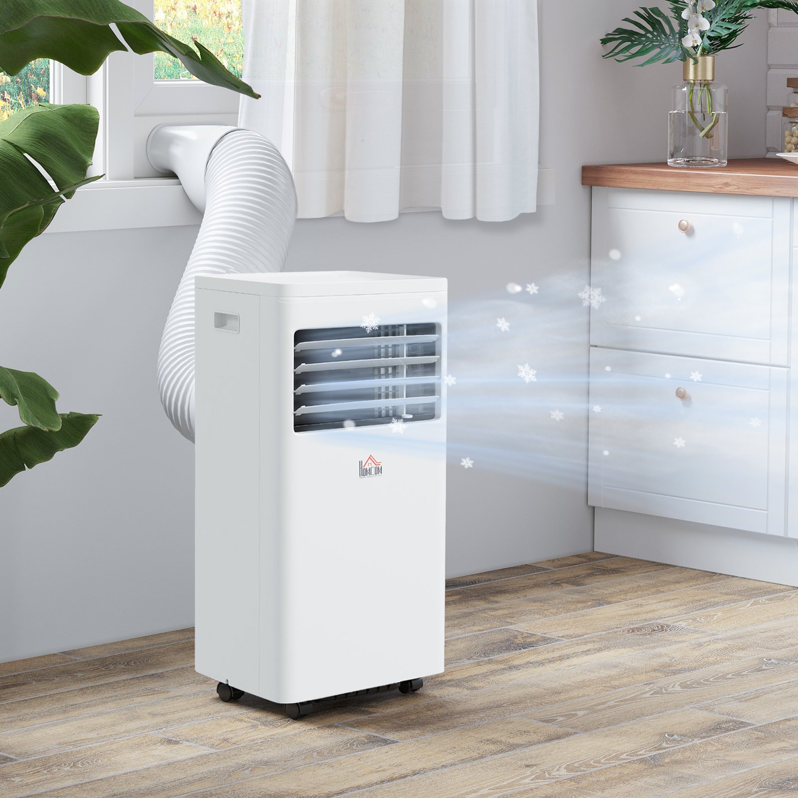 HOMCOM 7000 BTU Air Conditioning Unit, 3-in-1 Portable Air Conditioner, Dehumidifier, Cooling Fan with 2 Speeds, 24H Timer, Remote Control, Digital Display, Window Venting Kit, 26m² - Image 2