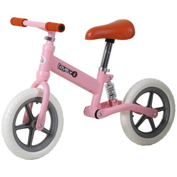 HOMCOM 12″ Kids Balance Bike No Pedal Bicycle EVA Tyre Adjustable Seat Toddler Training Bike W/ Shock Absorber 2 – 5 Years Gift for Boys Girls Pink HOMCOM 12″ Kids Balance Bike No Pedal Bicycle EVA Tyre Adjustable Seat Toddler Training Bike W/ Shock Absorber 2 – 5 Years Gift for Boys Girls Pink