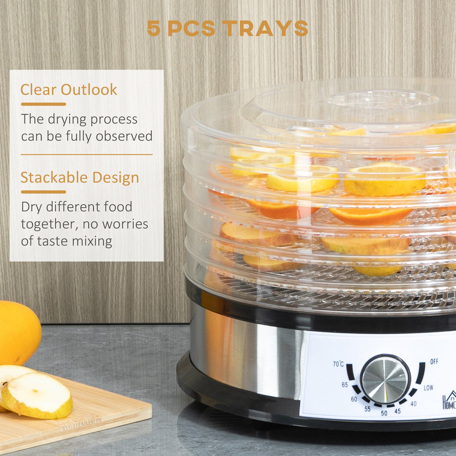 HOMCOM 40-70? Five-Tray Food Dehydrator - Image 5