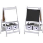 AIYAPLAY 3-In-1 Kids Easel with Paper Roll, Art Easel, with Storage – Grey