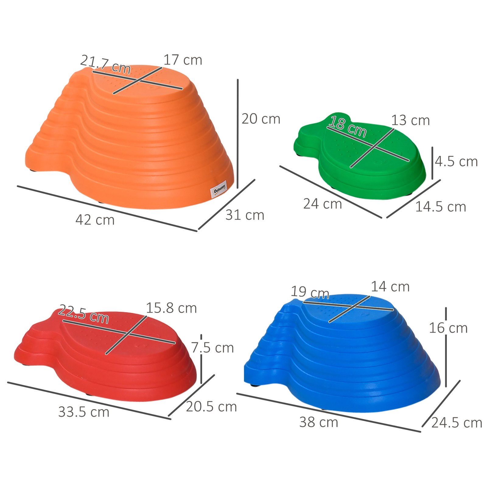 Outsunny 11 Piece Kids Balance Stepping Stones - Multicoloured - Image 3