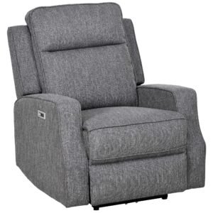 HOMCOM 150° Electric Reclining Chair, with USB port and Footrest - Charcoal Grey