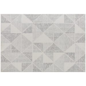 HOMCOM Modern Area Rug, Geometric Pattern Non-Slip Washable Rug, Soft Floor Carpet for Living Room, Bedroom, Dining Room, Home Office, 170 x 120 cm, Grey