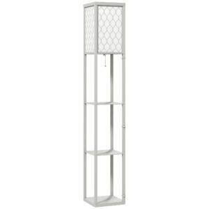 HOMCOM Three-Shelf Standing Lamp - Grey/White