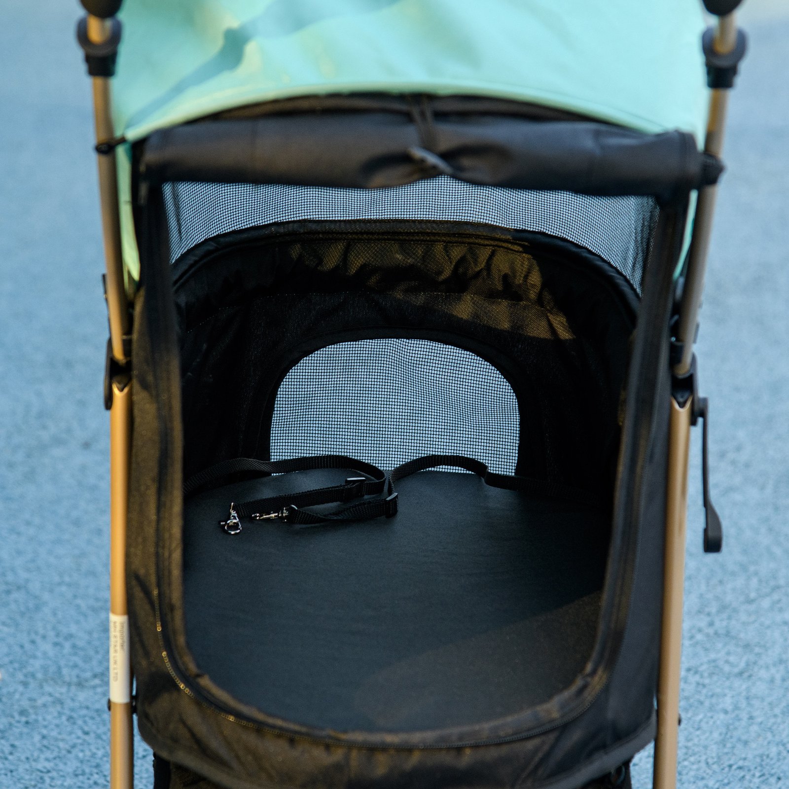 PawHut Pet Stroller for Small and Miniature Dogs, with Rain Cover - Green - Image 9
