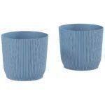 Outsunny Set of Two ?22cm Planters – Blue Outsunny Set of Two ?22cm Planters – Blue