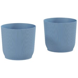 Outsunny Set of Two ?22cm Planters - Blue