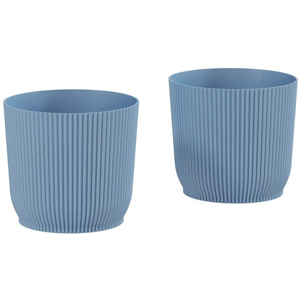 Outsunny Set of Two ?22cm Planters – Blue Outsunny Set of Two ?22cm Planters – Blue