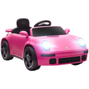 AIYAPLAY Licensed RUF CTR 2017-Yellowbird Electric Car for Kids, with Remote Control, Soft Start, MP3 Player, LED Lights, Pink