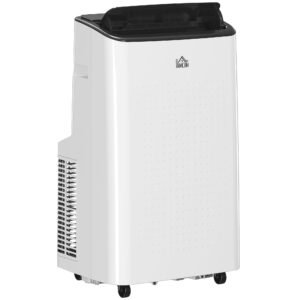 HOMCOM 14000 BTU Mobile Air Conditioner for Room up to 35m², Smart Home WiFi Compatible, with Dehumidifier, Fan, 24H Timer