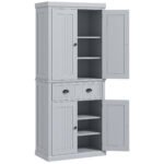 HOMCOM Multi-Storage Mid-Century Kitchen Cabinet – Grey HOMCOM Multi-Storage Mid-Century Kitchen Cabinet – Grey