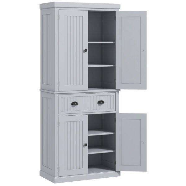HOMCOM Multi-Storage Mid-Century Kitchen Cabinet – Grey HOMCOM Multi-Storage Mid-Century Kitchen Cabinet – Grey